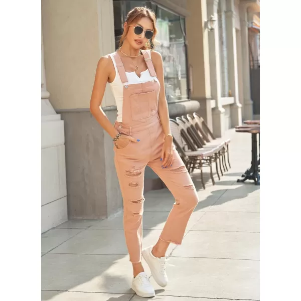 luvamia Womens Casual Stretch Adjustable Denim Bib Overalls Jeans Pants JumpsuitsA2 Pink