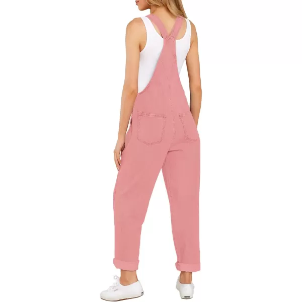 luvamia Womens Casual Stretch Adjustable Denim Bib Overalls Jeans Pants JumpsuitsB Pink