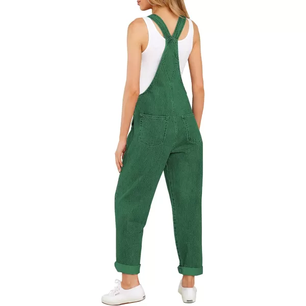 luvamia Womens Casual Stretch Adjustable Denim Bib Overalls Jeans Pants JumpsuitsEvergreen