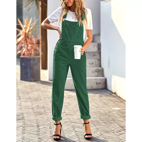 luvamia Womens Casual Stretch Adjustable Denim Bib Overalls Jeans Pants JumpsuitsEvergreen