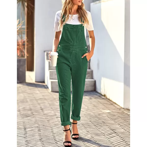 luvamia Womens Casual Stretch Adjustable Denim Bib Overalls Jeans Pants JumpsuitsEvergreen