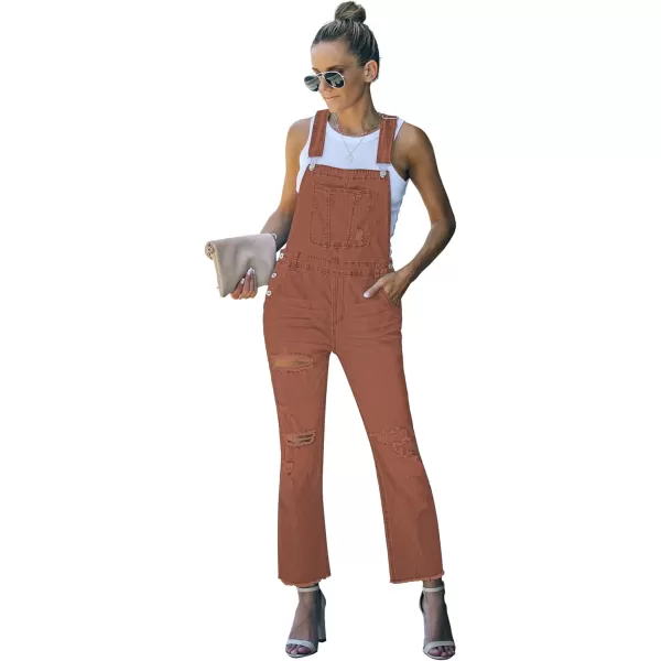 luvamia Womens Casual Stretch Adjustable Denim Bib Overalls Jeans Pants JumpsuitsRose Down