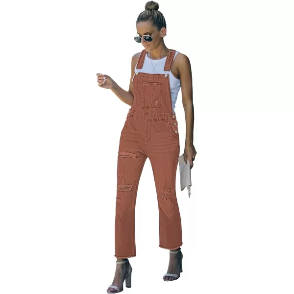 luvamia Womens Casual Stretch Adjustable Denim Bib Overalls Jeans Pants JumpsuitsRose Down