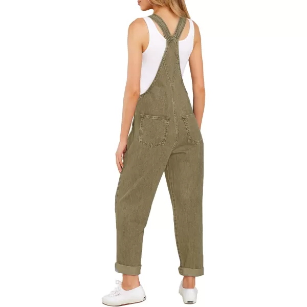 luvamia Womens Casual Stretch Adjustable Denim Bib Overalls Jeans Pants JumpsuitsSlate Green