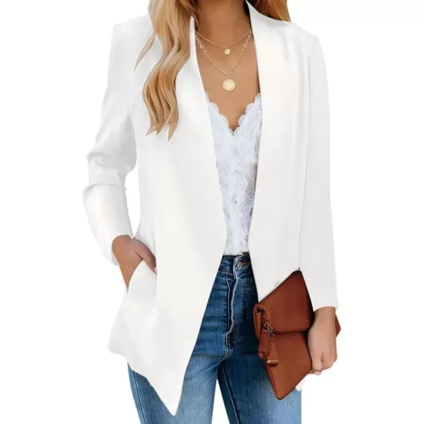 luvamia Womens Casual Long Sleeve Lapel Button Slim Work Office Blazer JacketC Brilliant White