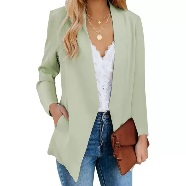 luvamia Womens Casual Long Sleeve Lapel Button Slim Work Office Blazer JacketC Mint Green