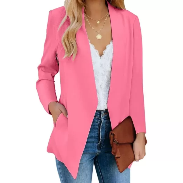 luvamia Womens Casual Long Sleeve Lapel Button Slim Work Office Blazer JacketC Sachet Pink