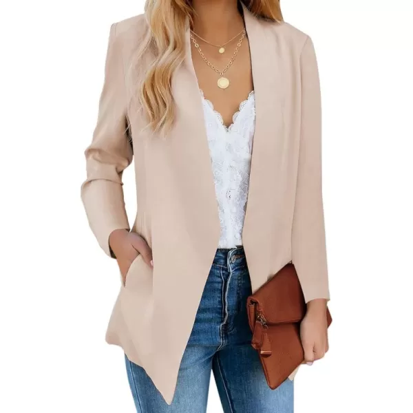 luvamia Womens Casual Long Sleeve Lapel Button Slim Work Office Blazer JacketC Toasted Almond