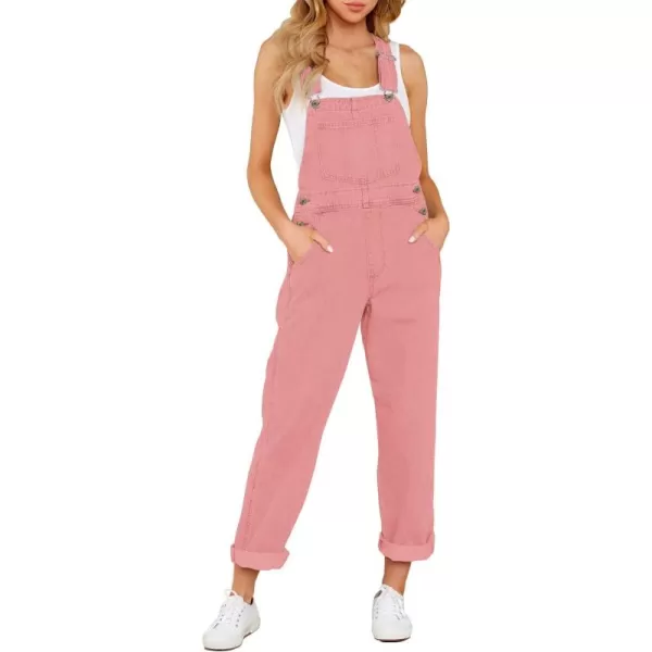 luvamia Womens Casual Stretch Adjustable Denim Bib Overalls Jeans Pants JumpsuitsB Pink