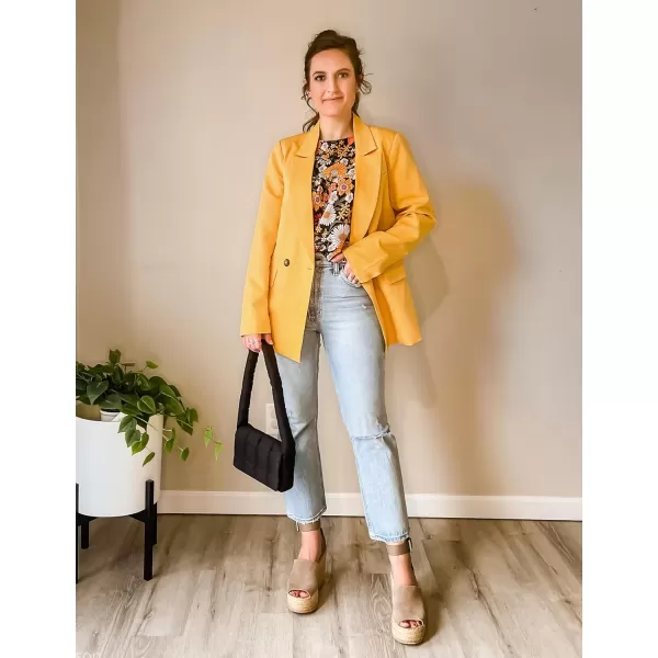 luvamia Blazer Jackets for Women Work Casual Office Long Sleeve Fashion Dressy Business OutfitsBeeswax