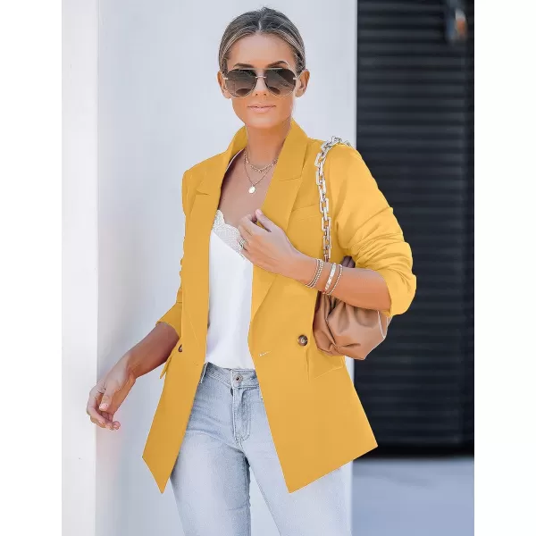 luvamia Blazer Jackets for Women Work Casual Office Long Sleeve Fashion Dressy Business OutfitsBeeswax