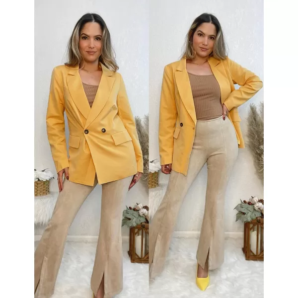 luvamia Blazer Jackets for Women Work Casual Office Long Sleeve Fashion Dressy Business OutfitsBeeswax