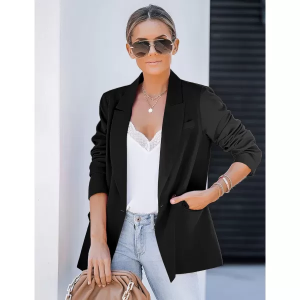 luvamia Blazer Jackets for Women Work Casual Office Long Sleeve Fashion Dressy Business OutfitsBlack