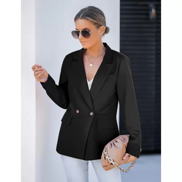 luvamia Blazer Jackets for Women Work Casual Office Long Sleeve Fashion Dressy Business OutfitsBlack