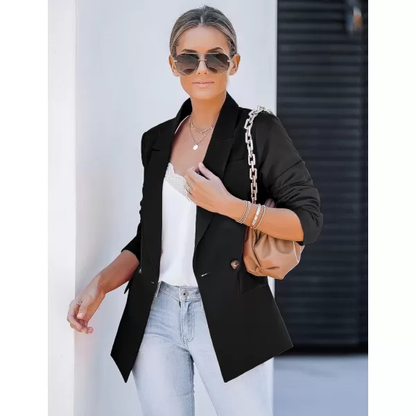 luvamia Blazer Jackets for Women Work Casual Office Long Sleeve Fashion Dressy Business OutfitsBlack