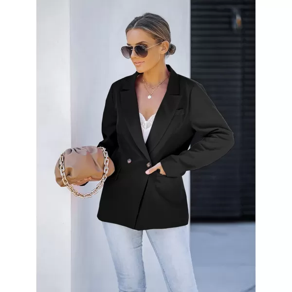 luvamia Blazer Jackets for Women Work Casual Office Long Sleeve Fashion Dressy Business OutfitsBlack