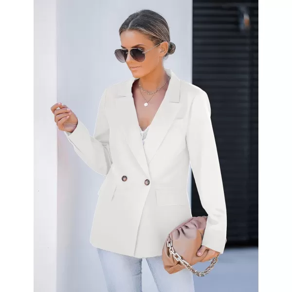 luvamia Blazer Jackets for Women Work Casual Office Long Sleeve Fashion Dressy Business OutfitsBrilliant White