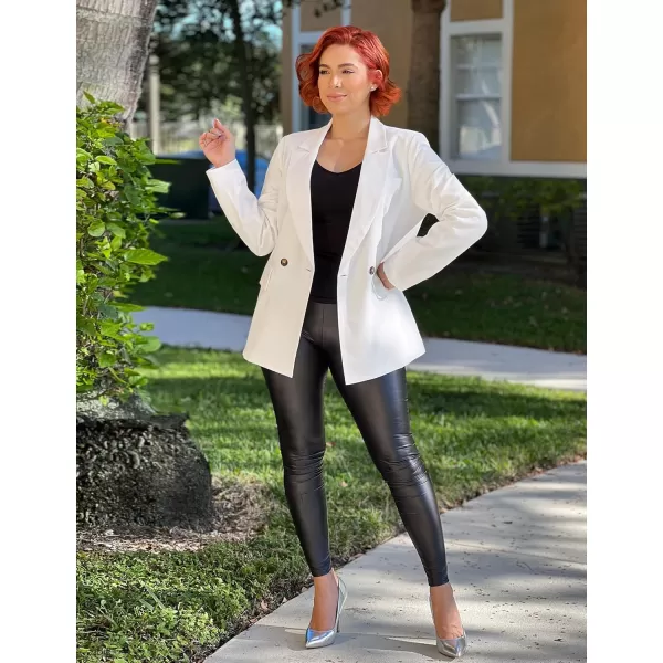 luvamia Blazer Jackets for Women Work Casual Office Long Sleeve Fashion Dressy Business OutfitsBrilliant White