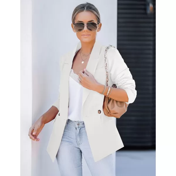 luvamia Blazer Jackets for Women Work Casual Office Long Sleeve Fashion Dressy Business OutfitsBrilliant White