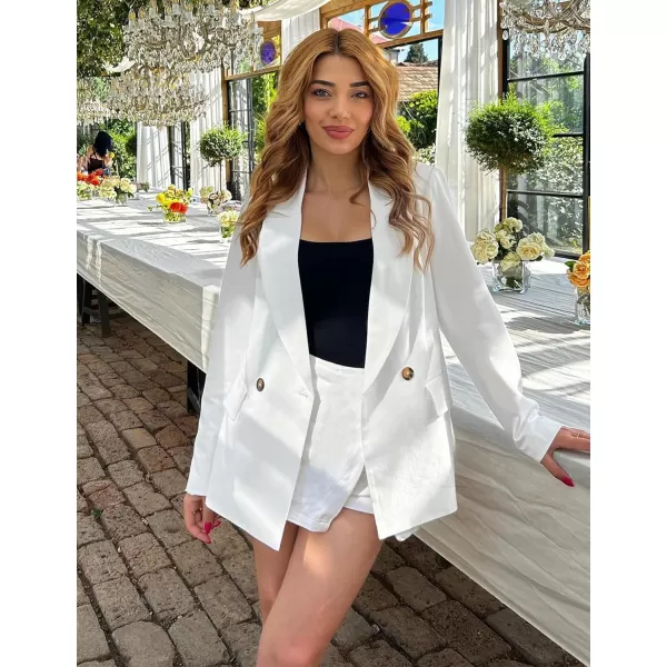 luvamia Blazer Jackets for Women Work Casual Office Long Sleeve Fashion Dressy Business OutfitsBrilliant White