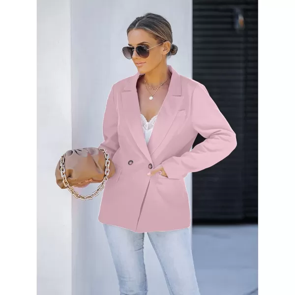 luvamia Blazer Jackets for Women Work Casual Office Long Sleeve Fashion Dressy Business OutfitsCameo Pink