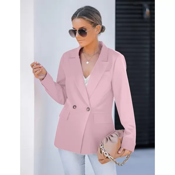 luvamia Blazer Jackets for Women Work Casual Office Long Sleeve Fashion Dressy Business OutfitsCameo Pink