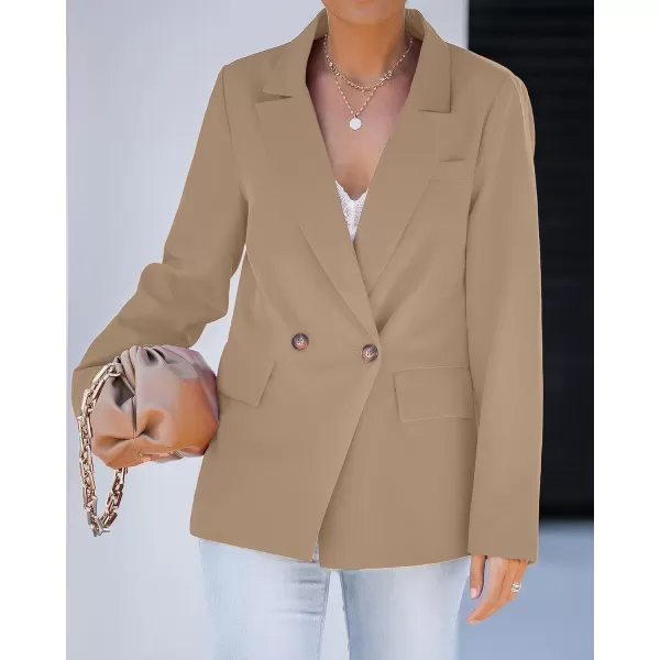 luvamia Blazer Jackets for Women Work Casual Office Long Sleeve Fashion Dressy Business OutfitsDark Khaki