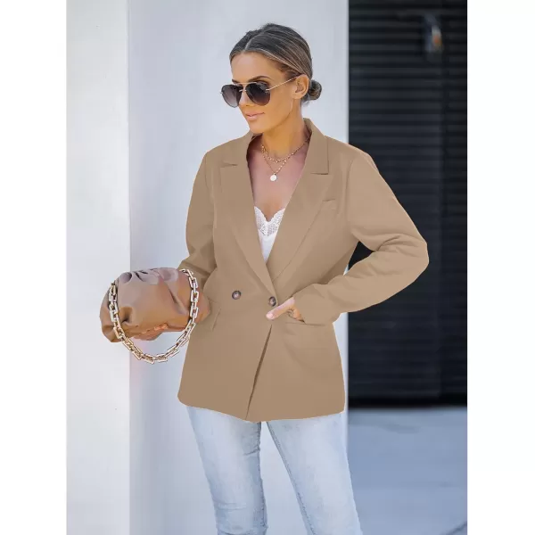 luvamia Blazer Jackets for Women Work Casual Office Long Sleeve Fashion Dressy Business OutfitsDark Khaki