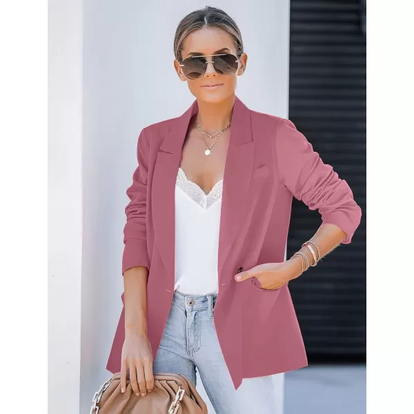 luvamia Blazer Jackets for Women Work Casual Office Long Sleeve Fashion Dressy Business OutfitsDesert Rose