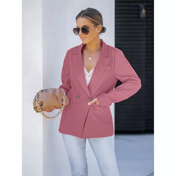 luvamia Blazer Jackets for Women Work Casual Office Long Sleeve Fashion Dressy Business OutfitsDesert Rose