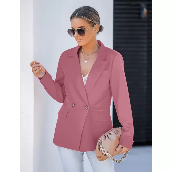 luvamia Blazer Jackets for Women Work Casual Office Long Sleeve Fashion Dressy Business OutfitsDesert Rose