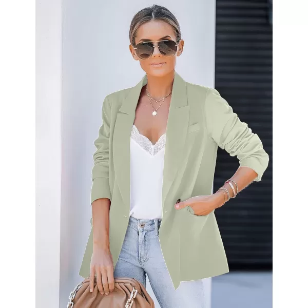 luvamia Blazer Jackets for Women Work Casual Office Long Sleeve Fashion Dressy Business OutfitsLaurel Green