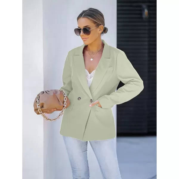 luvamia Blazer Jackets for Women Work Casual Office Long Sleeve Fashion Dressy Business OutfitsLaurel Green