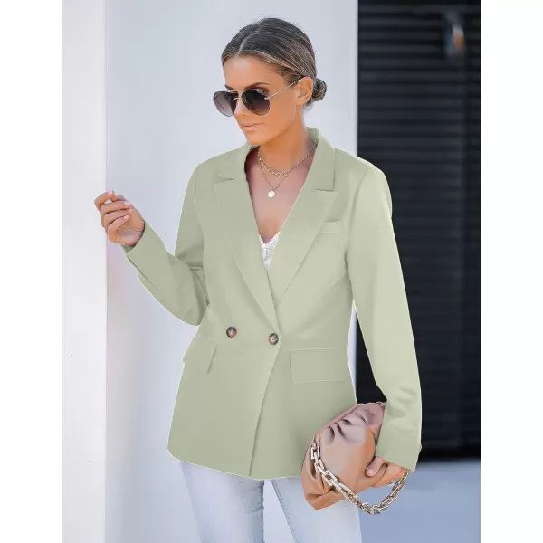 luvamia Blazer Jackets for Women Work Casual Office Long Sleeve Fashion Dressy Business OutfitsLaurel Green