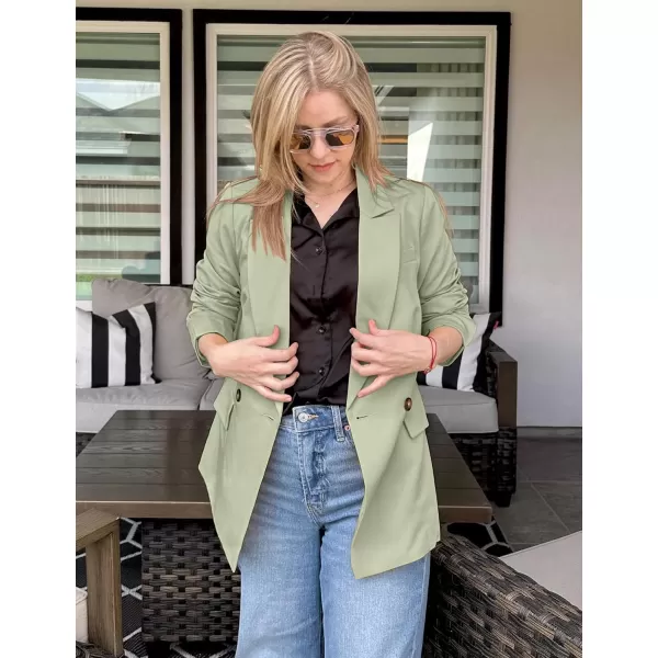 luvamia Blazer Jackets for Women Work Casual Office Long Sleeve Fashion Dressy Business OutfitsLaurel Green