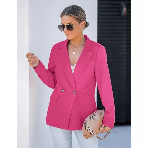 luvamia Blazer Jackets for Women Work Casual Office Long Sleeve Fashion Dressy Business OutfitsMagenta