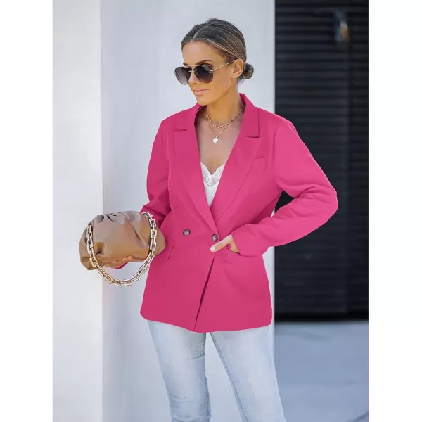 luvamia Blazer Jackets for Women Work Casual Office Long Sleeve Fashion Dressy Business OutfitsMagenta