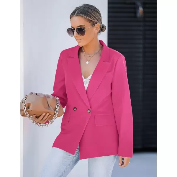 luvamia Blazer Jackets for Women Work Casual Office Long Sleeve Fashion Dressy Business OutfitsMagenta