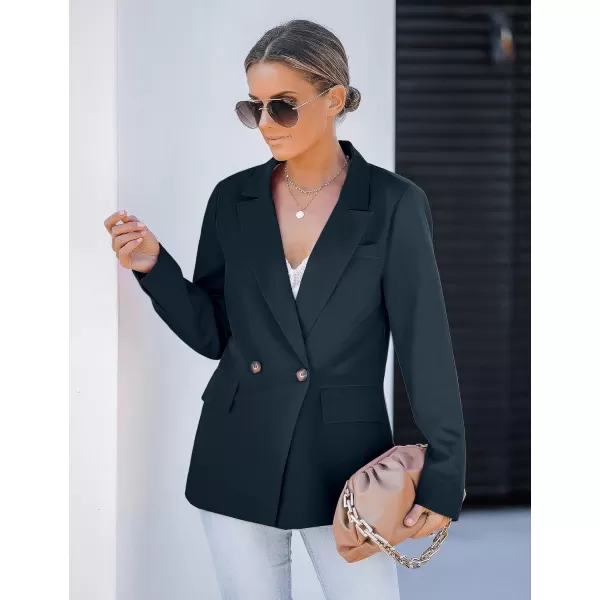 luvamia Blazer Jackets for Women Work Casual Office Long Sleeve Fashion Dressy Business OutfitsNavy Blue