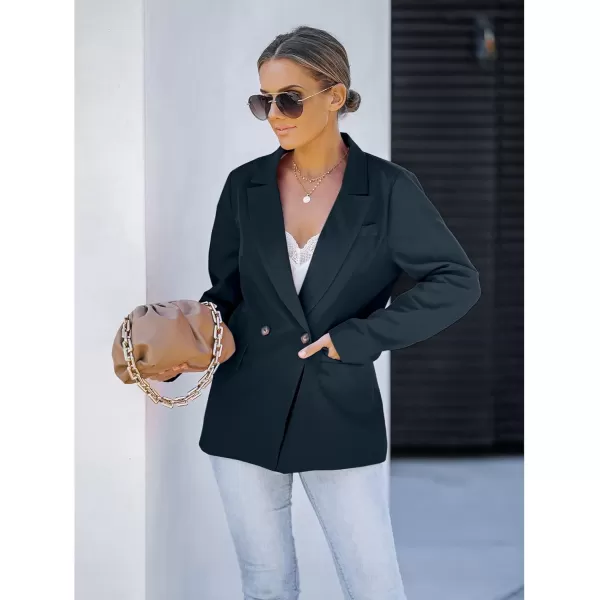 luvamia Blazer Jackets for Women Work Casual Office Long Sleeve Fashion Dressy Business OutfitsNavy Blue