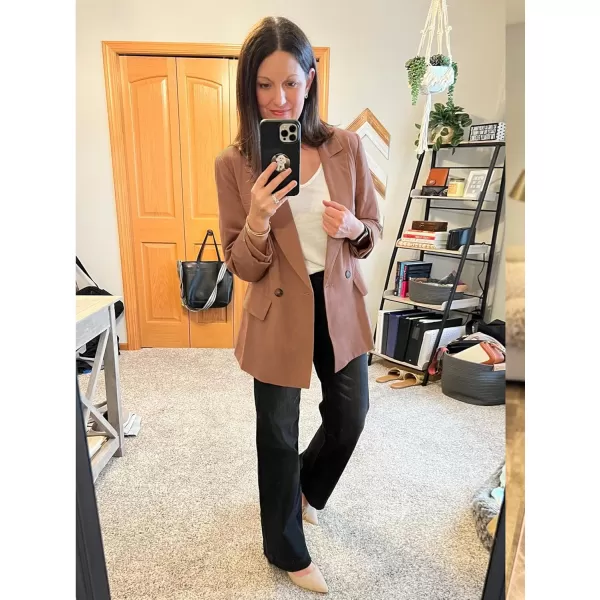 luvamia Blazer Jackets for Women Work Casual Office Long Sleeve Fashion Dressy Business OutfitsToasted Nut