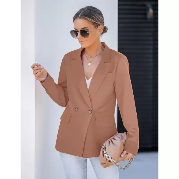 luvamia Blazer Jackets for Women Work Casual Office Long Sleeve Fashion Dressy Business OutfitsToasted Nut