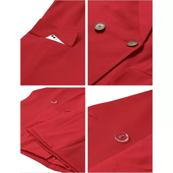luvamia Blazer Jackets for Women Work Casual Office Long Sleeve Fashion Dressy Business OutfitsTrue Red