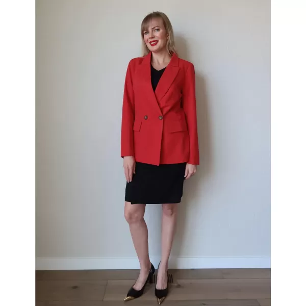 luvamia Blazer Jackets for Women Work Casual Office Long Sleeve Fashion Dressy Business OutfitsTrue Red