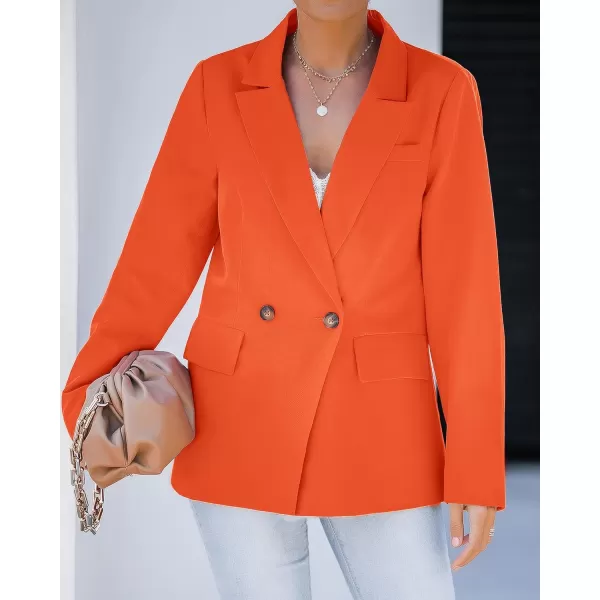 luvamia Blazer Jackets for Women Work Casual Office Long Sleeve Fashion Dressy Business OutfitsVibrant Orange