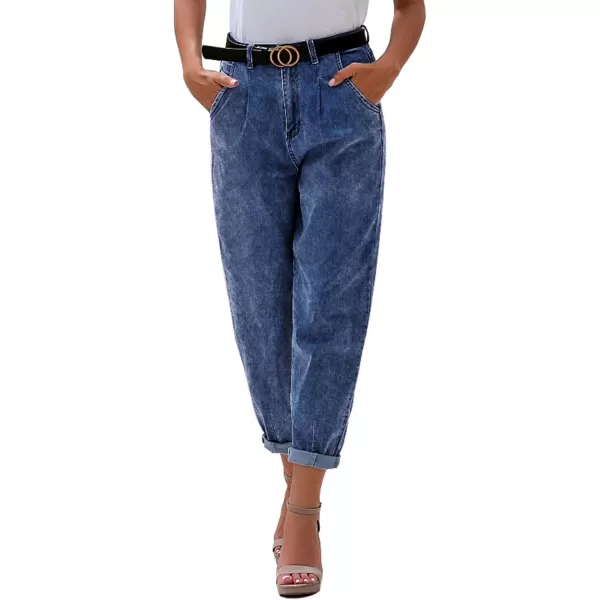 luvamia Mom Jeans for Women Trendy High Waisted Stretchy Loose Jeans for Women Denim PantsA Lapis Air