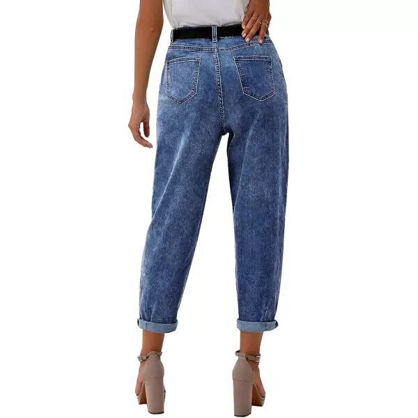 luvamia Mom Jeans for Women Trendy High Waisted Stretchy Loose Jeans for Women Denim PantsA Lapis Air