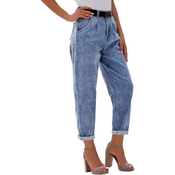 luvamia Mom Jeans for Women Trendy High Waisted Stretchy Loose Jeans for Women Denim PantsA Lapis Storm