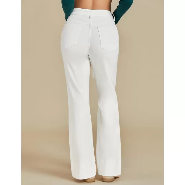 luvamia Wide Leg Jeans for Women High Waisted Flare Trendy Stretchy Denim Pants Baggy Classic Trouser Jeans with PocketsCream White