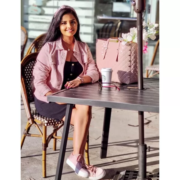 luvamia Womens Basic Button Down Stretch Fitted Long Sleeves Denim Jean JacketPink